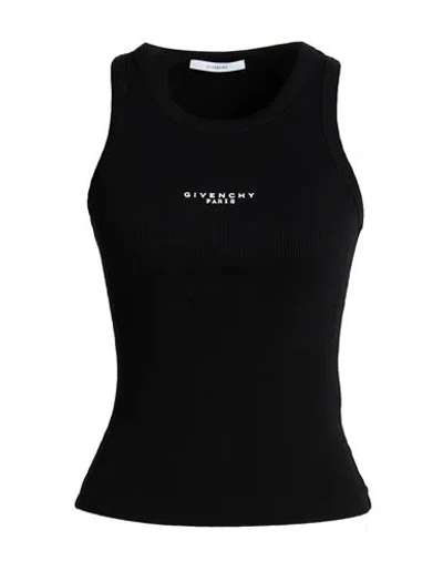 Givenchy Logo-embroidered Stretch Cotton Tank Top In Black