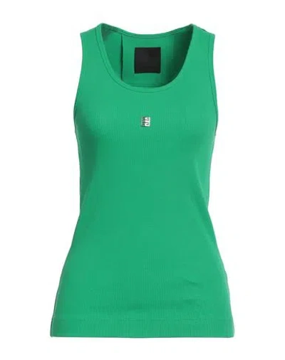 Givenchy Woman Tank Top Green Size L Cotton, Elastane
