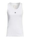 Givenchy Women's White Logo-plaque Cropped Ribbed Cotton-jersey Tank Top In White