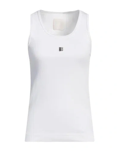 GIVENCHY GIVENCHY WOMAN TANK TOP WHITE SIZE L COTTON, ELASTANE