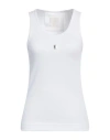 Givenchy Women's White Logo-plaque Cropped Ribbed Cotton-jersey Tank Top In White