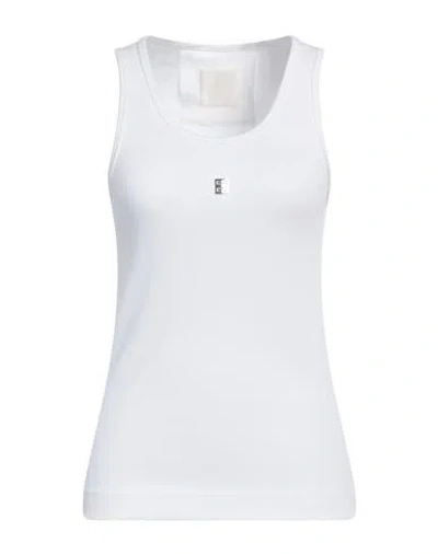 GIVENCHY GIVENCHY WOMAN TANK TOP WHITE SIZE L COTTON, ELASTANE