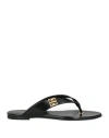 Givenchy Woman Thong Sandal Black Size 7 Calfskin In Black