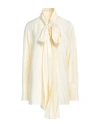 Givenchy Long-sleeved Silk Blouse In Beige