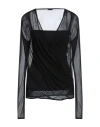 Givenchy Black V-neck Mesh Top
