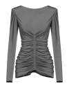 Givenchy Ruched Top With Padded Shoulders In Grey