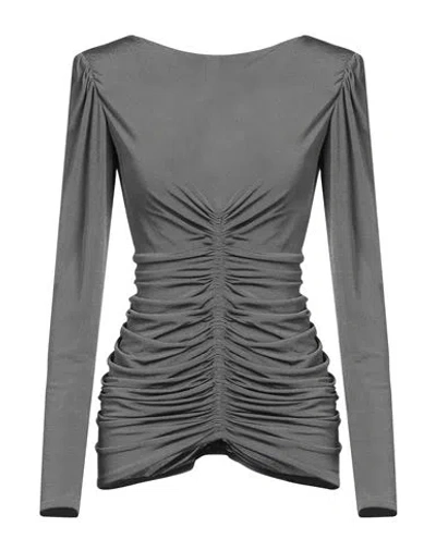Givenchy Ruched Top With Padded Shoulders In Grey