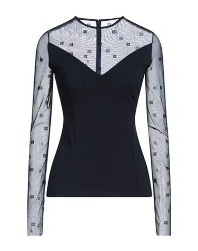 Givenchy 4g Jersey And Tulle Top In Blue
