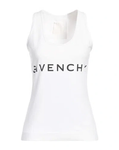 GIVENCHY GIVENCHY WOMAN TANK TOP WHITE SIZE M COTTON, ELASTANE