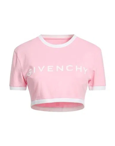 Givenchy Woman T-shirt Light Pink Size Xl Cotton, Elastane