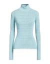 Givenchy Woman Turtleneck Sky Blue Size Xs Viscose, Polyamide, Polyester, Elastane