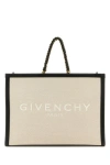 GIVENCHY GIVENCHY WOMAN TWO-TONE CANVAS AND LEATHER MEDIUM G-TOTE HANDBAG