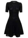 Givenchy Lavaliere 4g Print Midi Dress With Self-tie Collar In Black
