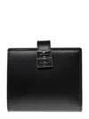 Givenchy Womans Bifold Black Leather Wallet With 4g Logo In Black