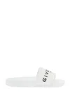 GIVENCHY GIVENCHY WOMANS WHITE RUBBER SLIDE SANDALS WITH LOGO