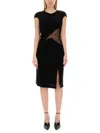 Givenchy Womens Black Semi-sheer Cut-out Woven Midi Dress In Black
