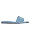 Givenchy 4g Flat Mules In Raffia In Blue