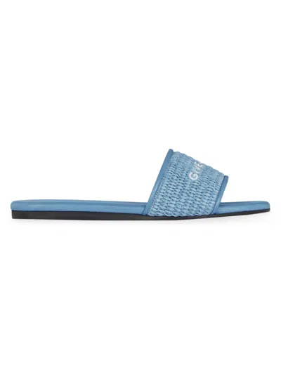 Givenchy Mules Plates 4g En Raphia In Blue