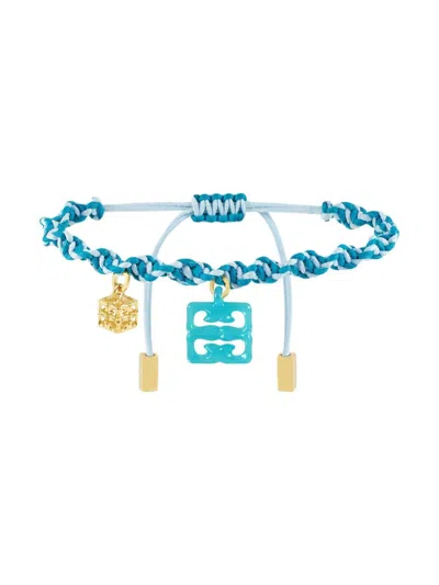 Givenchy Women's 4g Liquid Bracelet In Woven Cotton, Metal And Resin In Aqua