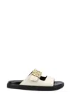 Givenchy Liquid 4g-embellishment Buckle Slides In Neutral