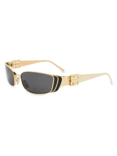 Givenchy Women's 4g Liquid Metal 55mm Rectangular Sunglasses In Gold