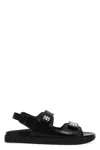 Givenchy Women Leather Sandals With 4g Metal Details In Black