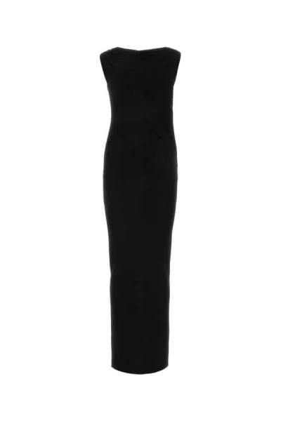 Givenchy Womens Black Structured Sleeveless Stretch-wool Blend Maxi Dress