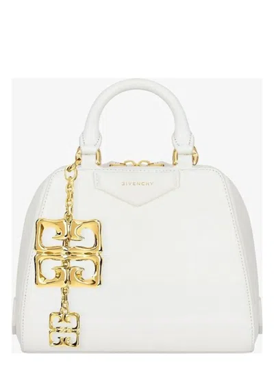 Givenchy Antigona Nano Cube Top-handle Bag In Tumbled Leather With 4g Liquid Charm In Ivory
