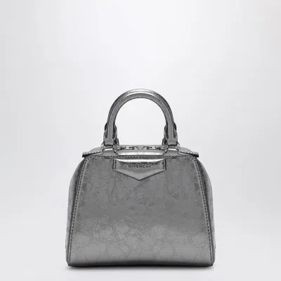 Givenchy Antigona Cube Nano Leather Handbag In Silver