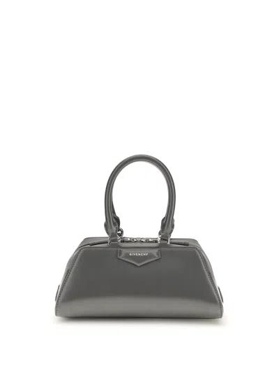 Givenchy Women Antigona East-west Mini Leather Box Handbag In Gray