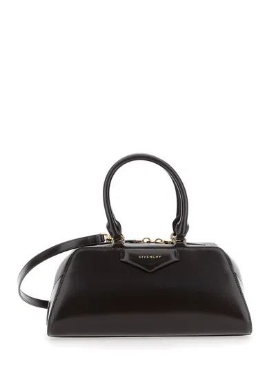 GIVENCHY GIVENCHY WOMEN 'ANTIGONA EAST WEST' BROWN SMALL HANDBAG WITH ADJUSTABLE AND REMOVABLE SHOULDER STRAP