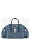 Givenchy Antigona Toy Lock Bag In Washed Denim In Darkblue