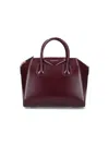 Givenchy Antigona Small Structured Handbag In Bordeaux Calfskin