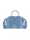 GIVENCHY WOMEN'S ANTIGONA TOY TOP HANDLE BAG IN WASHED DENIM