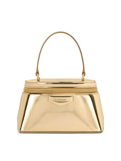 Givenchy Antigona Mirror-effect Leather Beauty Case In Gold