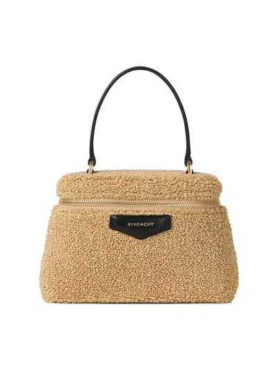 Givenchy Women's Antigona Vanity Bag In Sponge Raffia With Chain In Brown