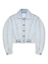 Givenchy Cropped Cocoon Jacket Front Back Yoke Pockets In Blue