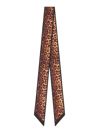 Givenchy Women's Bandeau In Silk With Leopard Print In Brown