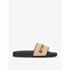 Givenchy Beige Sandals With Raffia Strap And Logo Lettering On The Front In Cotton Blend And Tech Fa In Brown