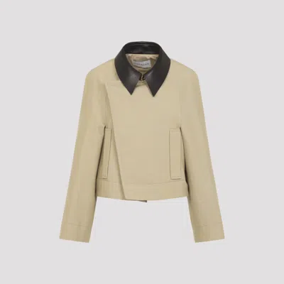 Givenchy Women Beige Cotton Caban Jacket In Green