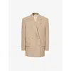 Givenchy Womens Beige Double-breasted Notched-lapel Wool Blazer In Beige