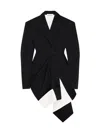 Givenchy Draped Grain De Poudre Double-breasted Jacket In Black