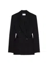 Givenchy Double-breasted Slashed Jacket In Wool In Black