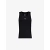 Givenchy Womens Black 4g Logo-plaque Stretch-cotton Top