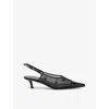 Givenchy 4g Mesh Patent Slingback Pumps In Black