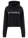 GIVENCHY WOMEN'S BLACK CROPPED HOODIE