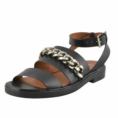 Pre-owned Givenchy Women's Black Leather Sandals Ankle Strap Shoes Sz 7 10 11