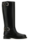 Givenchy Voyou Leather Buckle Tall Moto Boots In Black