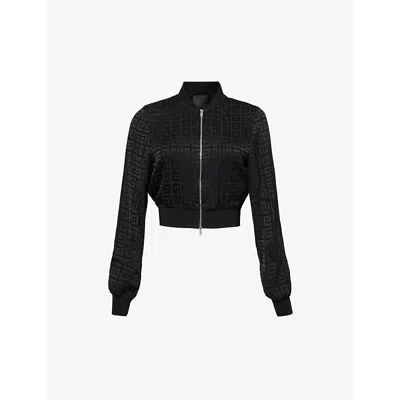 Givenchy Cropped Varsity Jacket In Wool And Denim In Grey