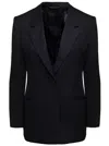 Givenchy Black Single-breasted Jacket With Notched Revers In Wool And Mohair Woman In Blue